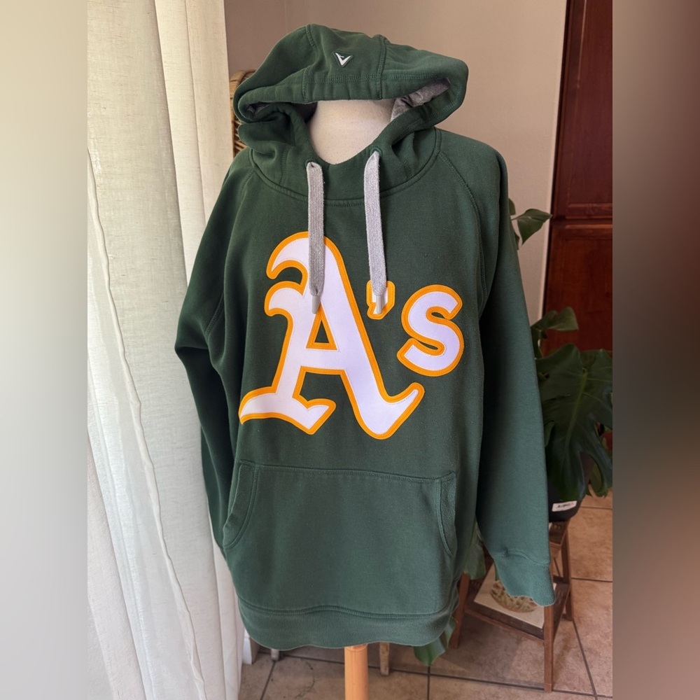 Oakland Baseball sweatshirt Green Hoodie with Yellow‎ 'A's Logo